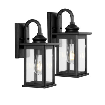 Cary 5.9" Iron/Glass Traditional Modern Lantern LED Outdoor Lantern - JONATHAN Y